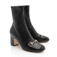 Gucci Leather Horsebit Ankle Boots - Size 7 / 37