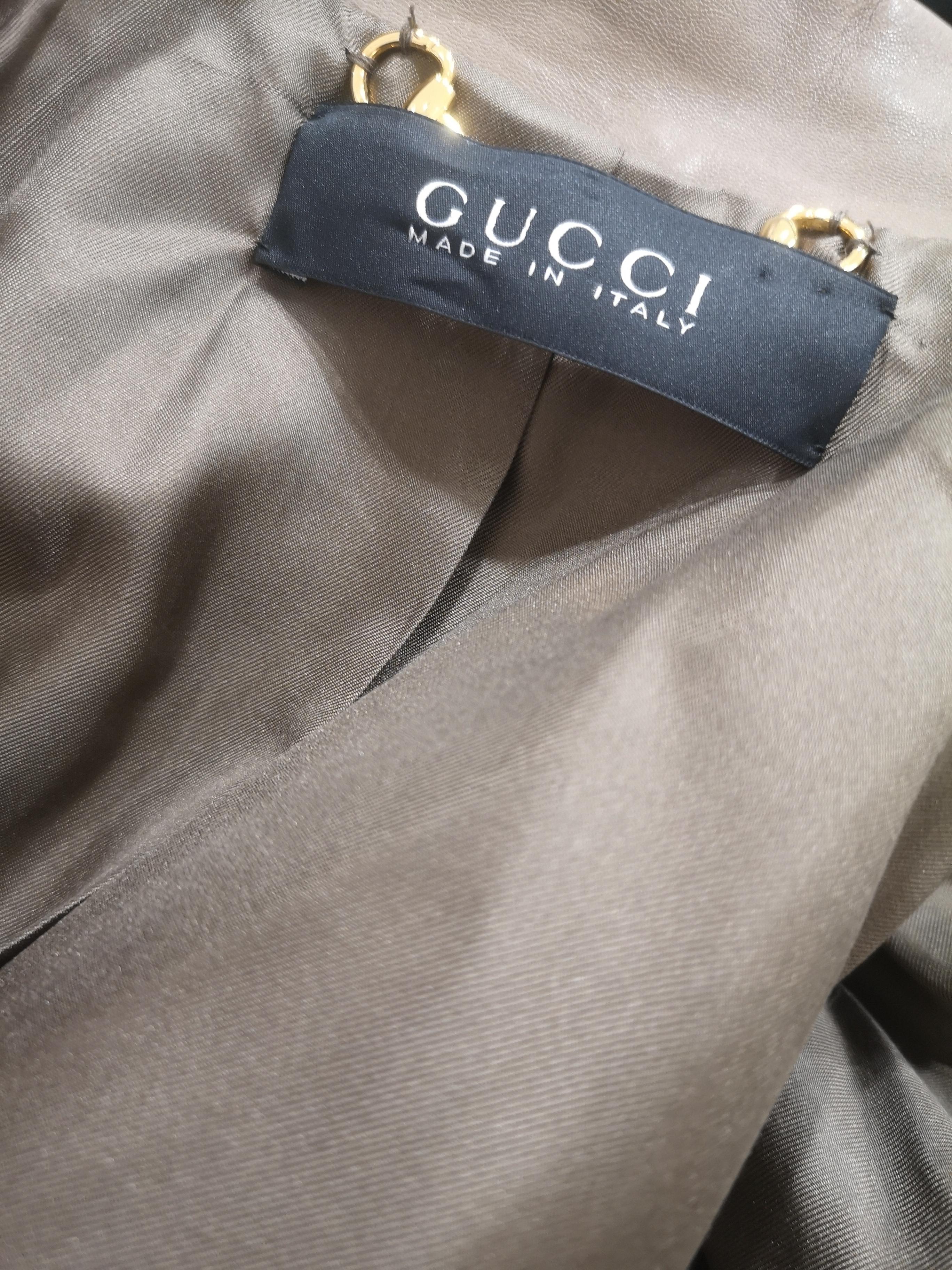 brown gucci leather jacket