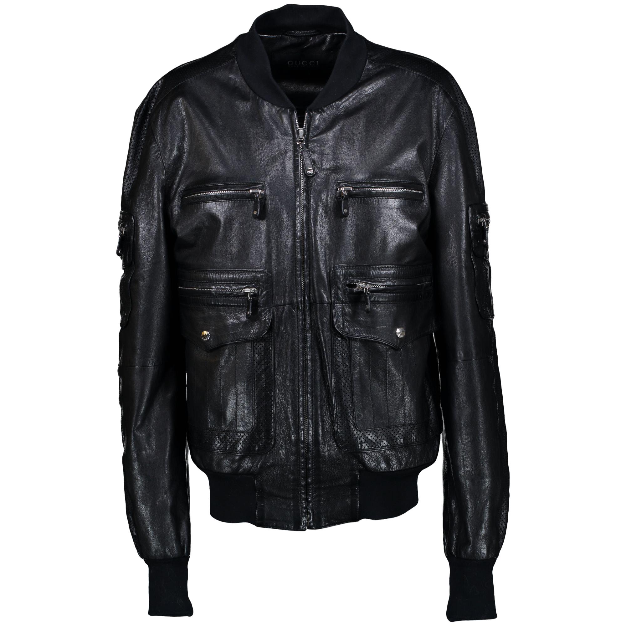 size 52 leather jacket
