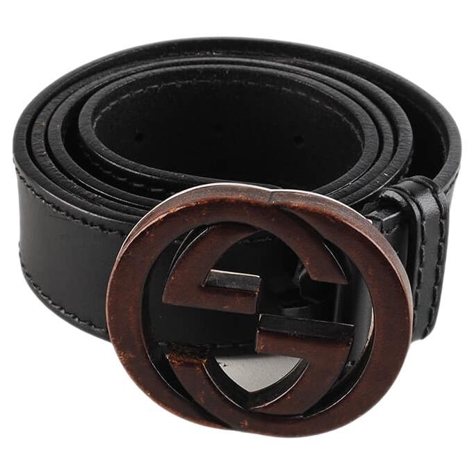 Gucci Silver Micro Gg Leather Belt with Interlocking G Buckle in Metallic