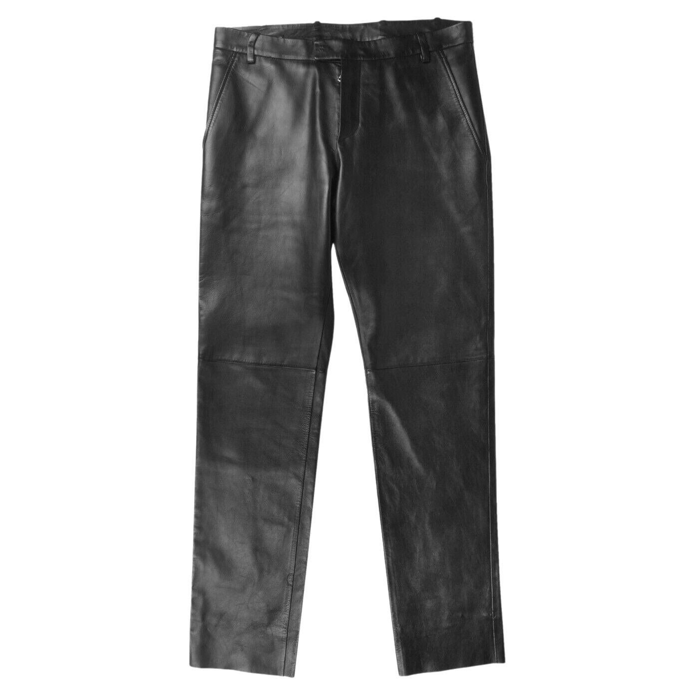 Gucci Leather Men Pants Size 48IT (W32) For Sale