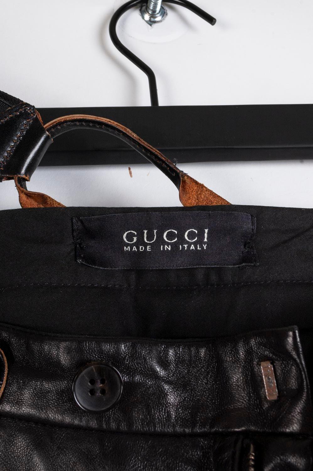 Leder-Herrenhose von Gucci mit Hängelampen Größe 48 (M/L) im Angebot 2