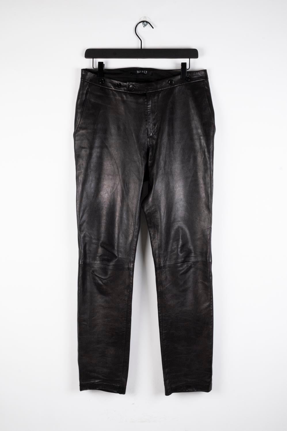 Gucci Leather Men Pants with suspenders Size 48 (M/L) For Sale 4