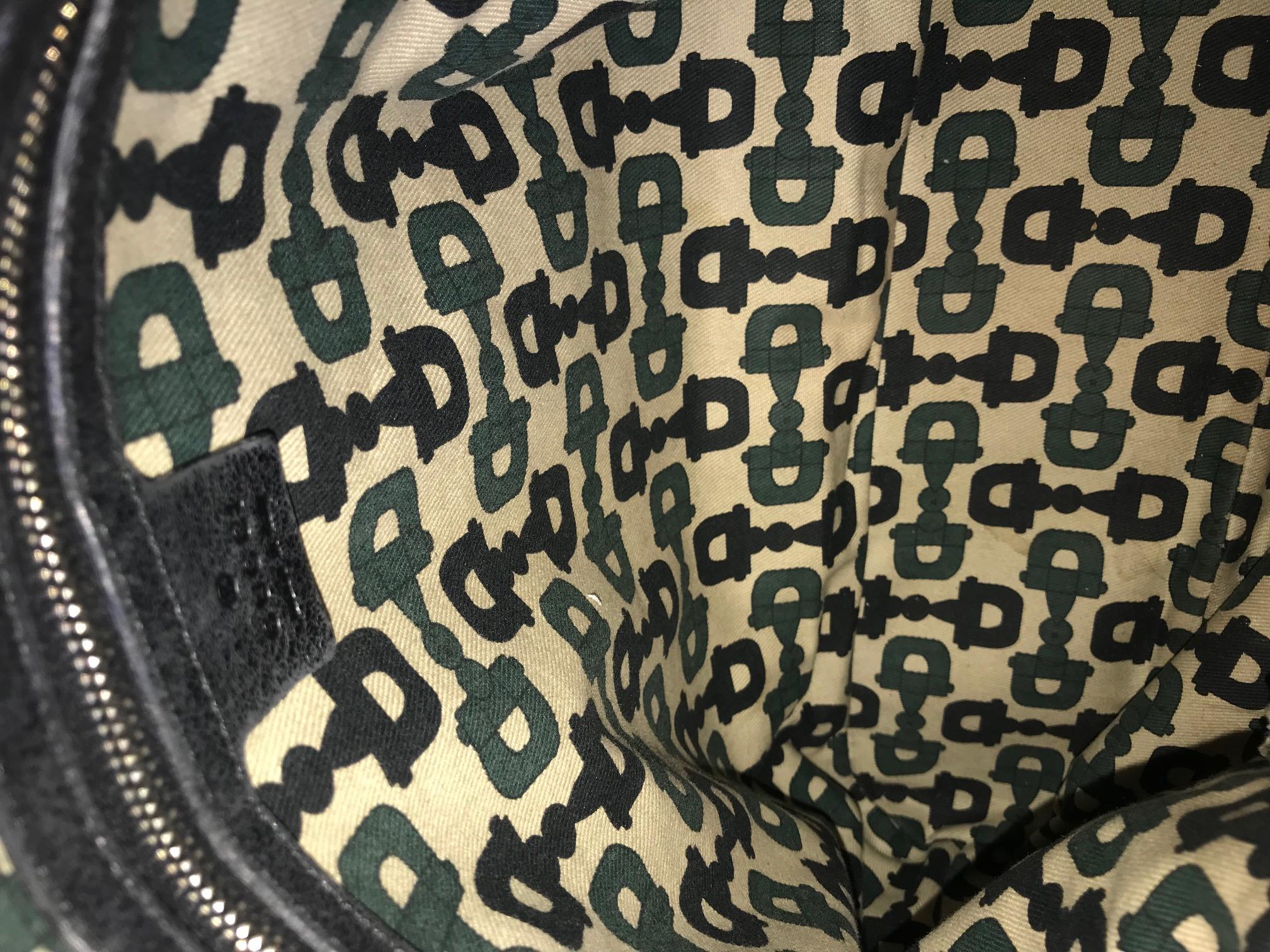 Gucci leather Monogram Embossed Shoulder Bag For Sale 5