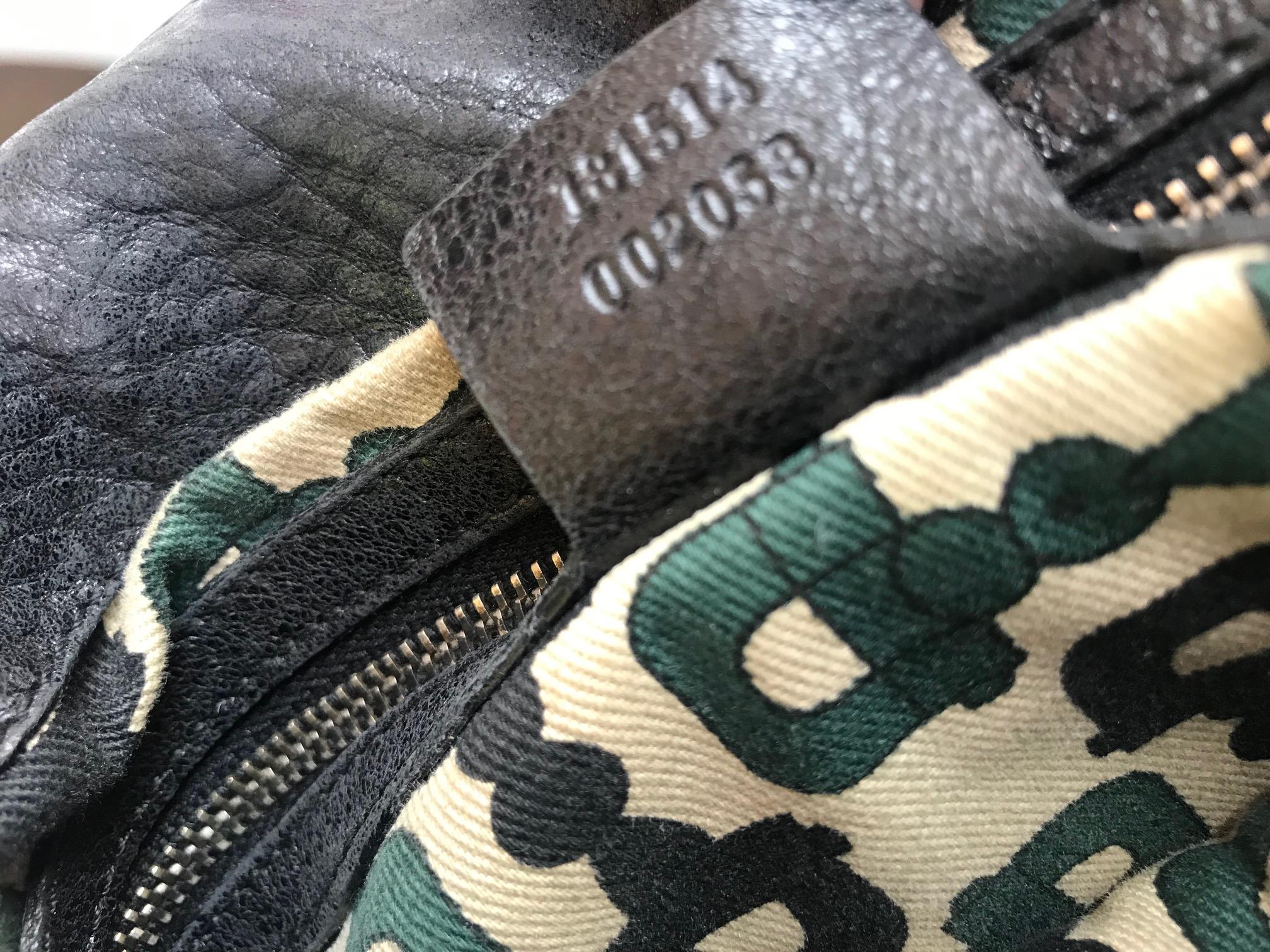 Gucci leather Monogram Embossed Shoulder Bag For Sale 7