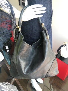 Gucci leather Monogram Embossed Shoulder Bag