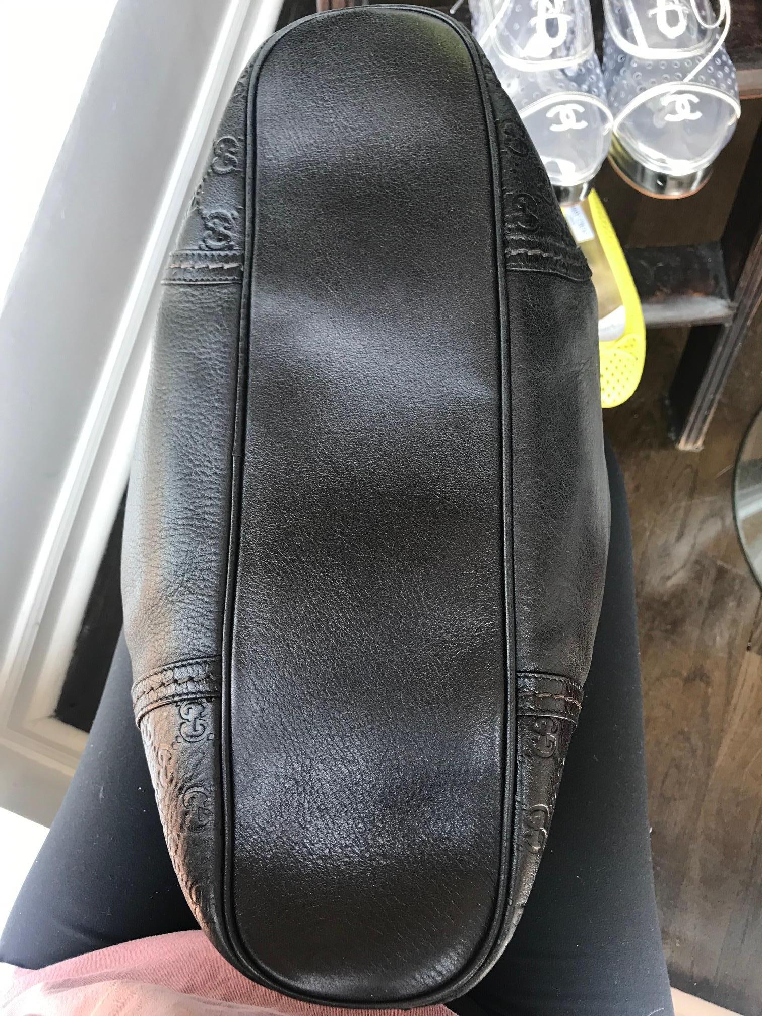 Gucci leather Monogram Embossed Shoulder Bag For Sale 3