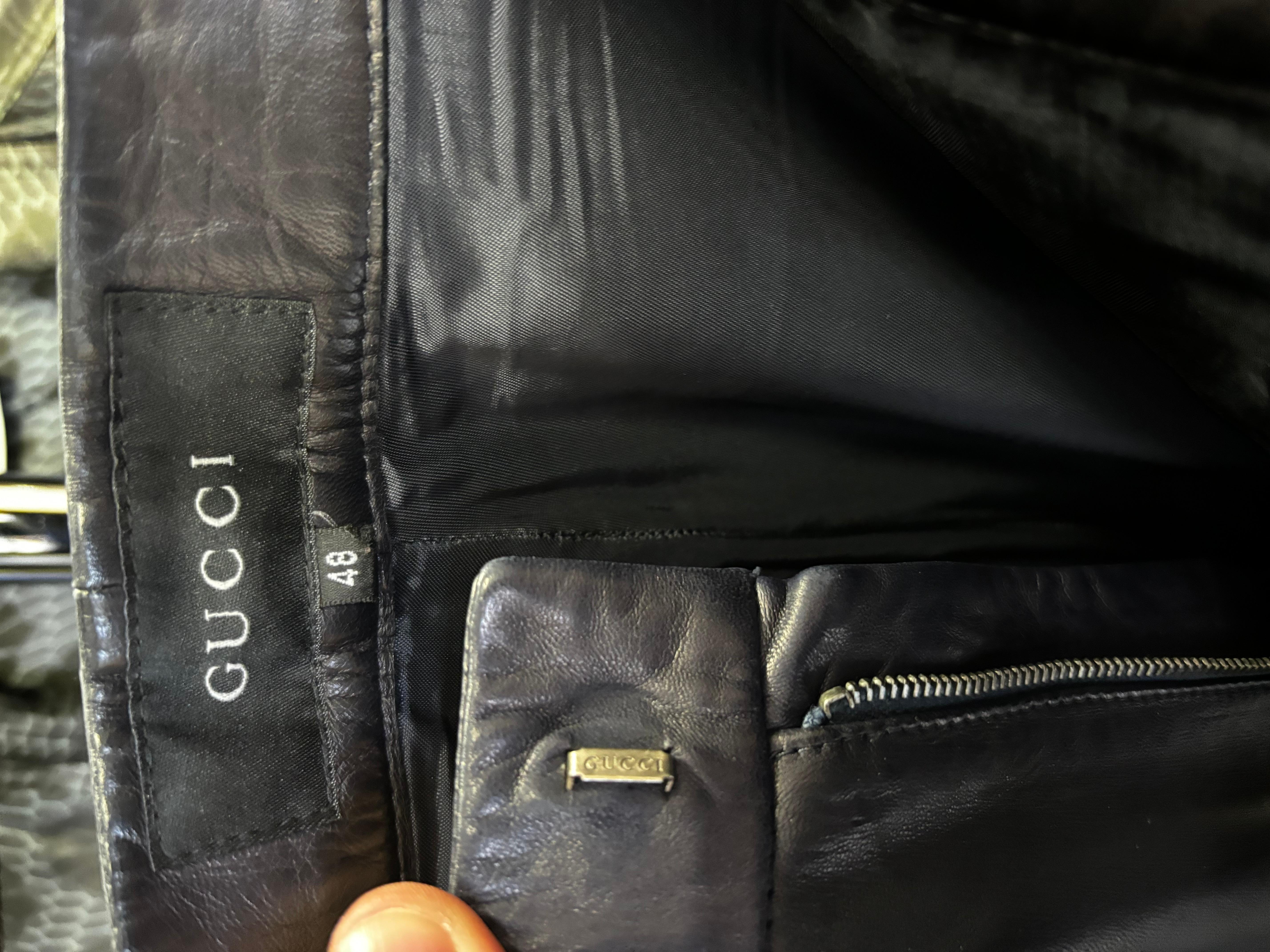 Gucci Lederhose mit weitem Bein und lila Hose in Violett Größe 48-M/L 4