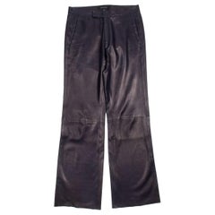 Gucci Lederhose mit weitem Bein und lila Hose in Violett Größe 48-M/L