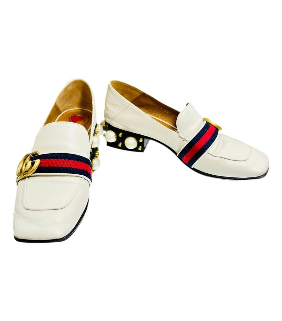 Gucci Loafer aus Leder und Perlen im Zustand „Gut“ im Angebot in London, GB