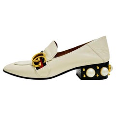 Vintage Gucci Leather & Pearl Loafer