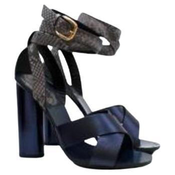 Gucci Leather & Python Wrap Sandals For Sale