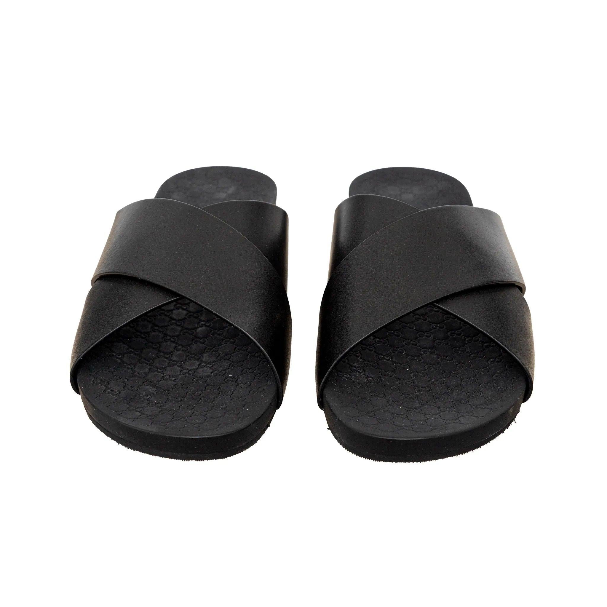 Noir Sandales en cuir Gucci - années 10 en vente