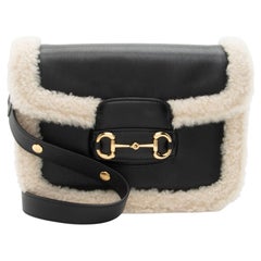 Gucci Leather Shearling Horsebit 1955 Small Bag