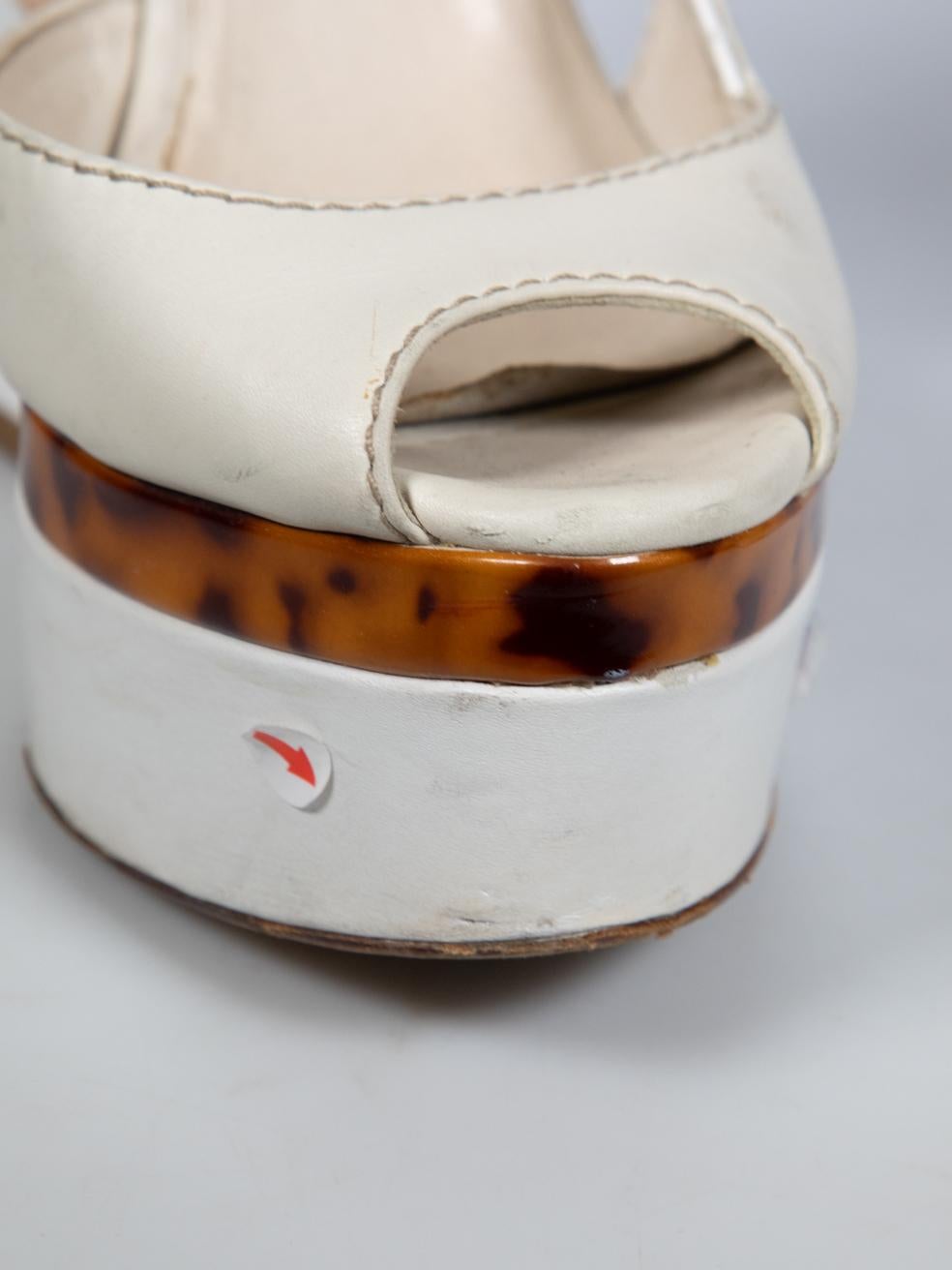 Gucci Leather Sling-Back Wedge Sandals Size IT 37 1