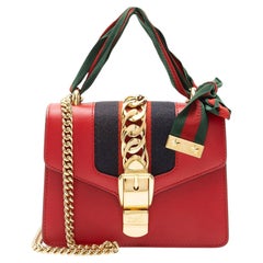 Gucci Leather Sylvie Mini Chain Bag