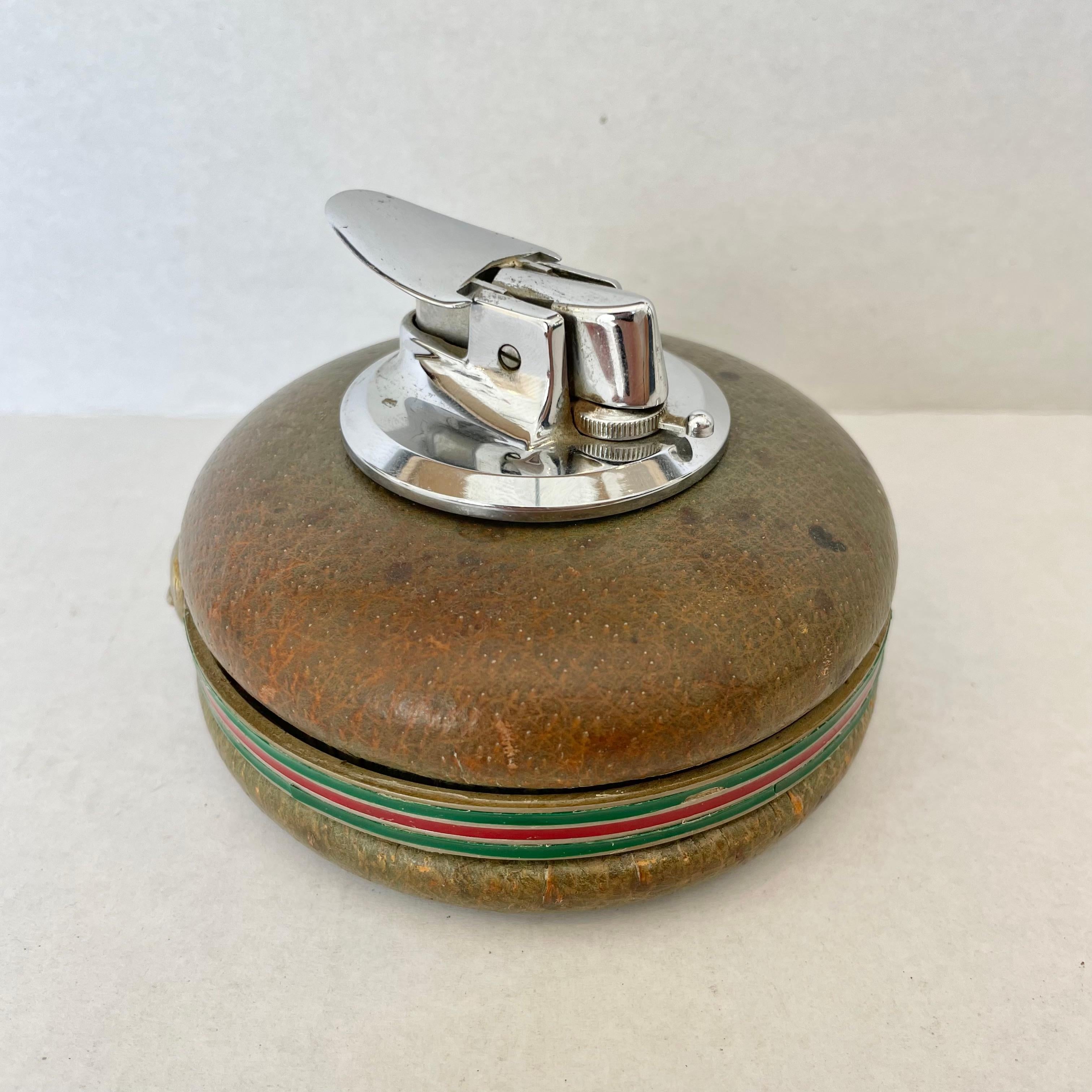 Gucci Leather Table Lighter In Good Condition In Los Angeles, CA