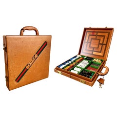 Vintage Gucci Leather Travel Multi-Game Set, 1980s, Italy