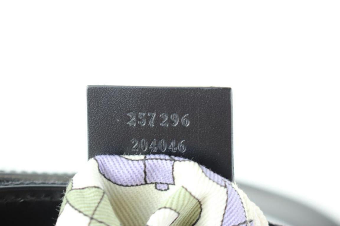 Women's Gucci Leather Trim Medium 817gt2 Black Canvas Hobo Bag For Sale