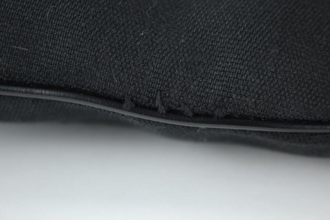 Gucci Leather Trim Medium 817gt2 Black Canvas Hobo Bag For Sale 1