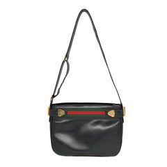 Gucci Leather Vintage Sherry Web Line Leather Crossbody Shoulder Bag, 1980.