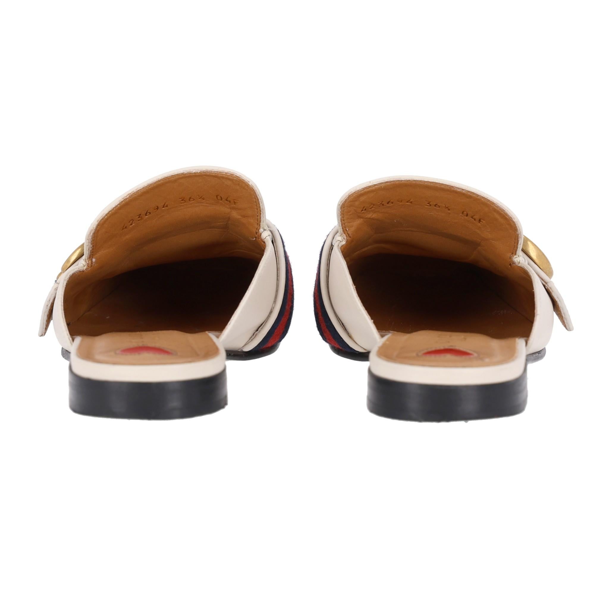 Women's Gucci Leather  Web Stripe & 'GG' Logo Slides