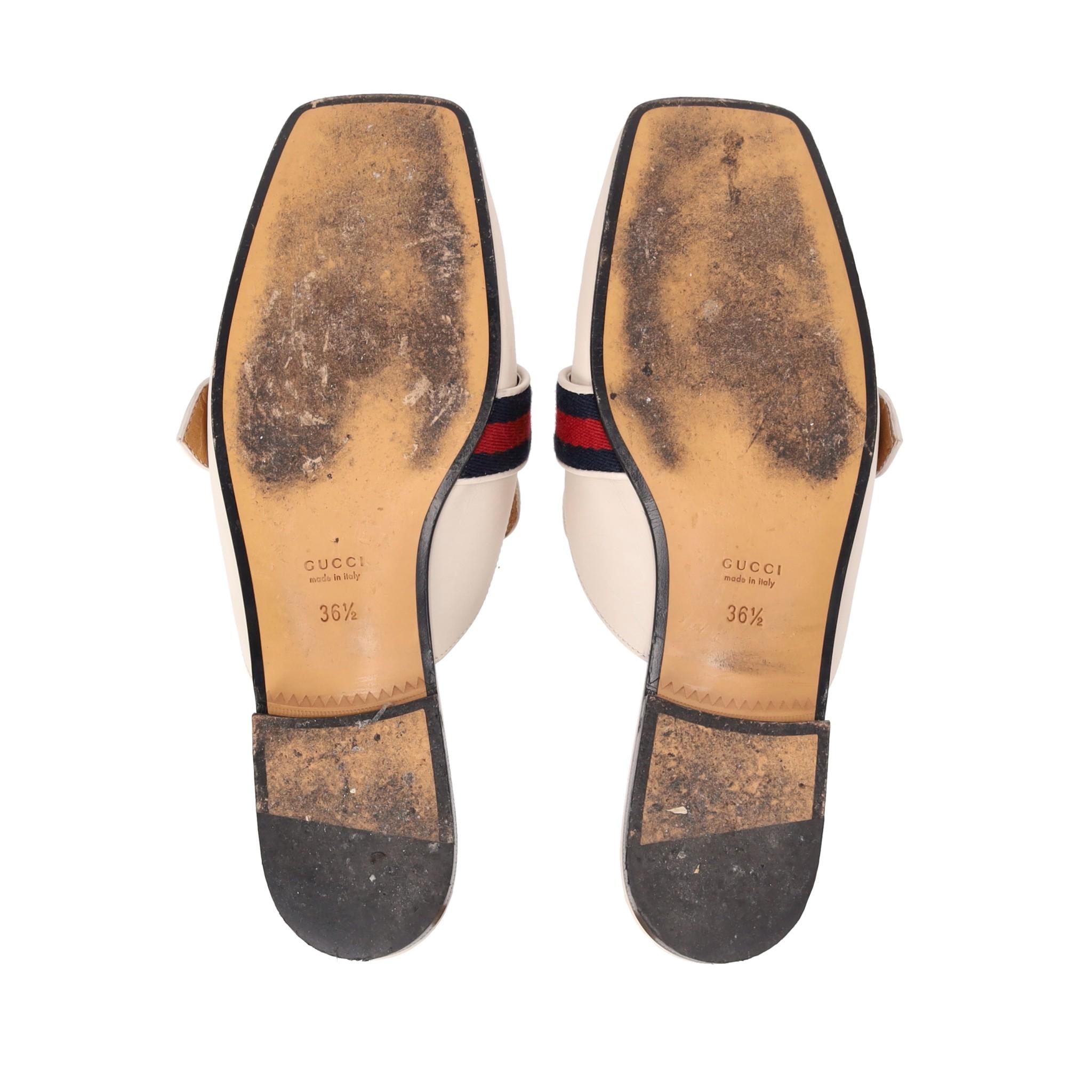 Gucci Leather  Web Stripe & 'GG' Logo Slides 3