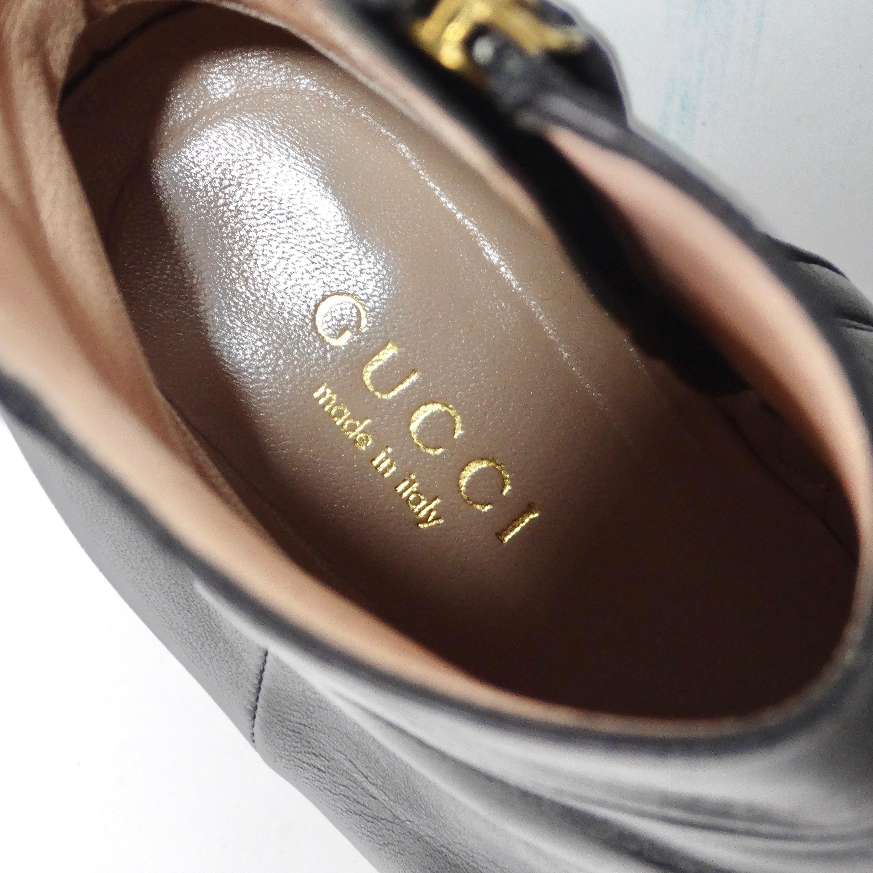 Gucci Leather Zumi Kitten Heel Ankle Boots For Sale 7