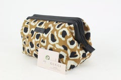Gucci Leopard Cheetah Caramel Cosmetic Pouch Make Up Case Bag 1119g40