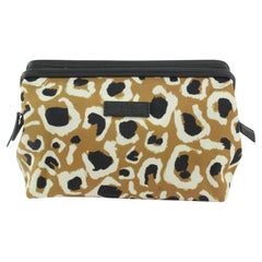 Gucci Leopard Cheetah Caramel Cosmetic Pouch Make Up Case Bag 1119g40