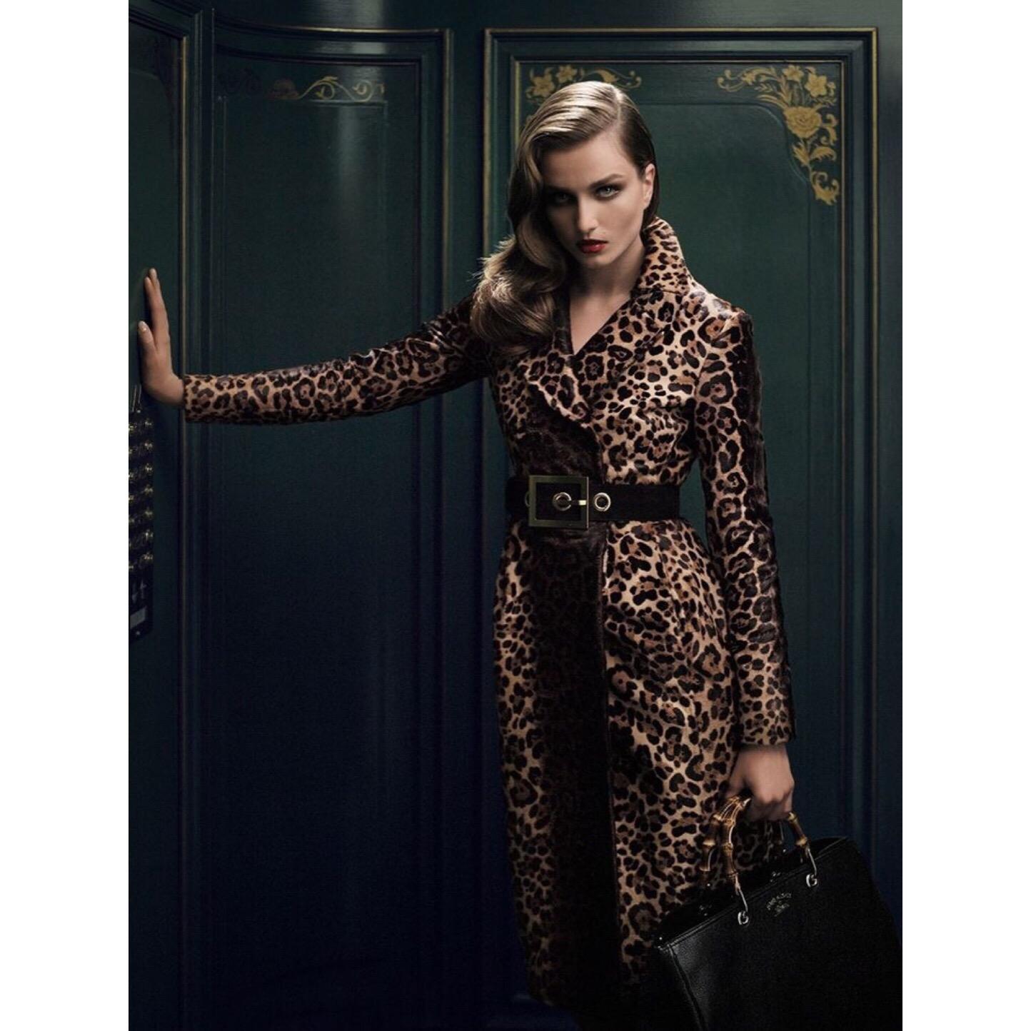 Gucci Leopard Print Belted Fur Coat, 2013  For Sale 5