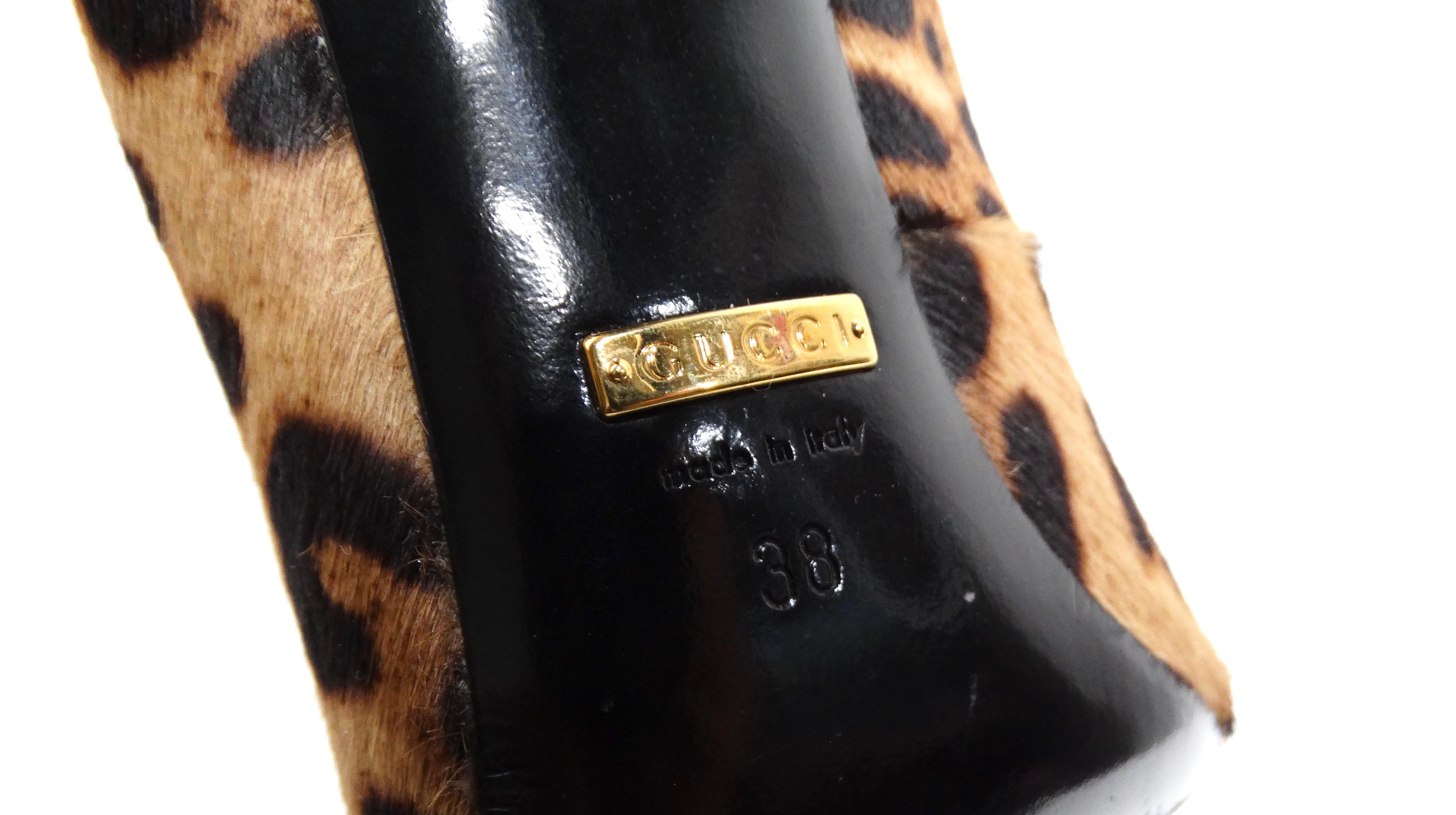 Gucci Leopard Print Calf Hair Beverly Pumps For Sale 2