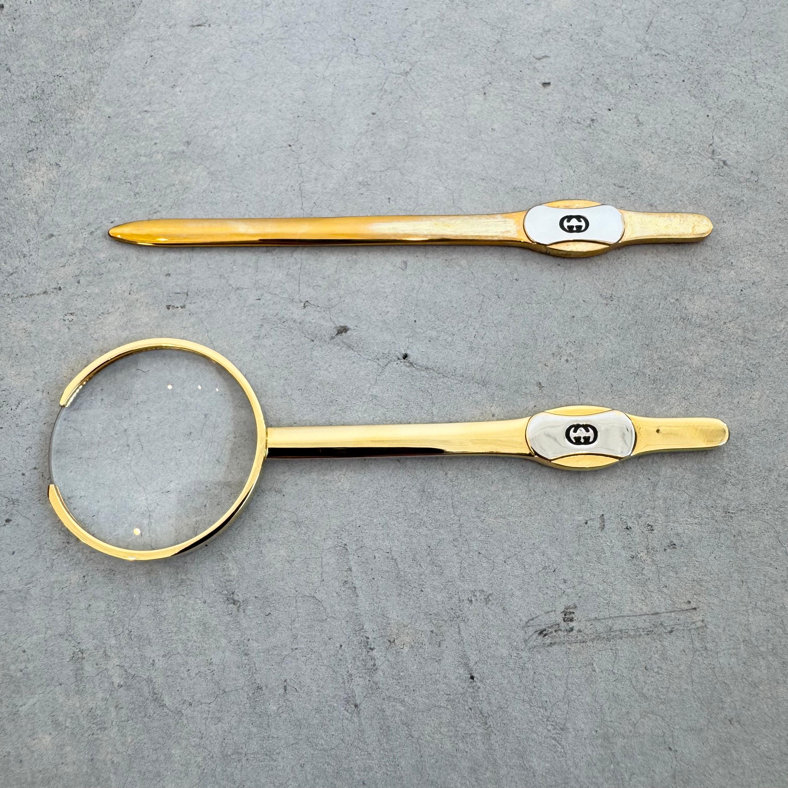 Gucci Letter Opener and Magnifying Glass, 1950s Italy In Good Condition For Sale In Los Angeles, CA