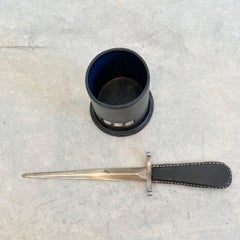 Gucci Letter Opener and Pen Holder in Leather, 1960s Italy