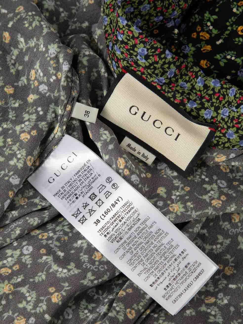 Gucci Liberty Hemd mit geblümter Schleife Detail Größe XS Damen im Angebot