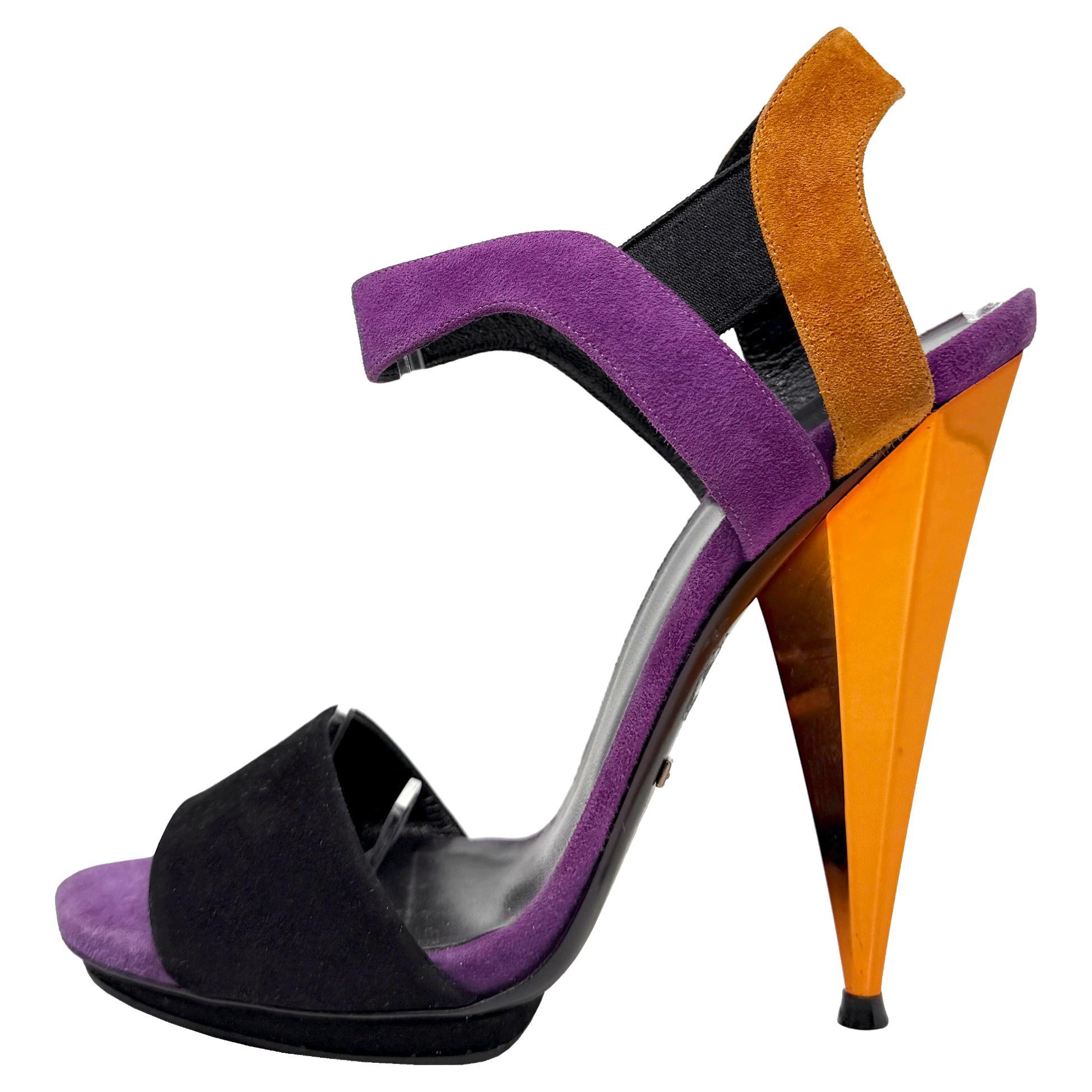 Gucci Liberty Sandalias de pasarela 2014 Frida Giannini Tacones de ante 40