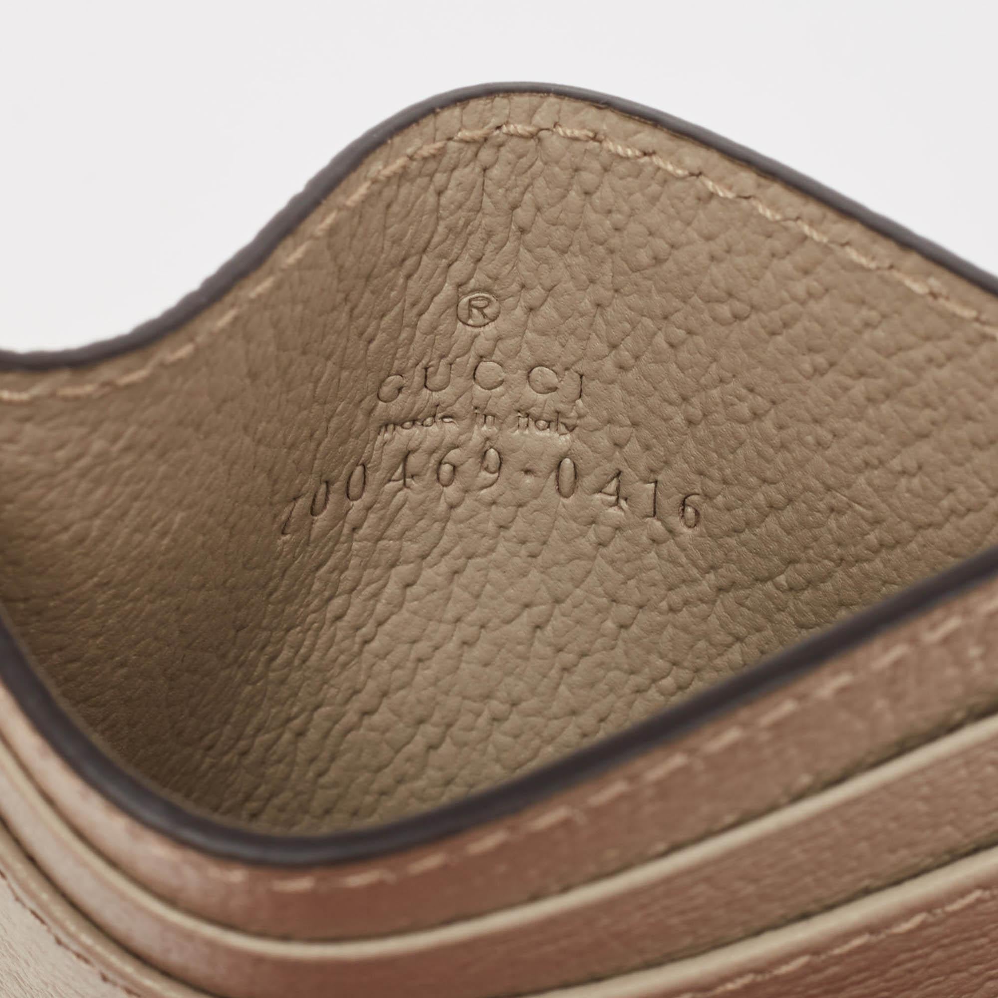 Gucci Light Beige Leather Horsebit Card Case 3