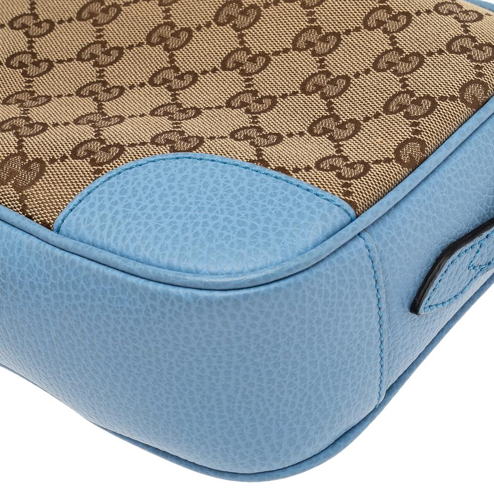 Gucci Light Blue/Beige GG Canvas and Leather Bree Crossbody Bag 2
