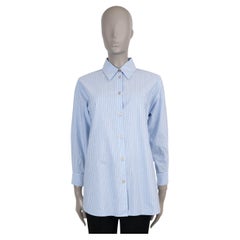 GUCCI hellblau Baumwolle 2023 LOGO STRIPED POPLIN TUNIC Hemd XS