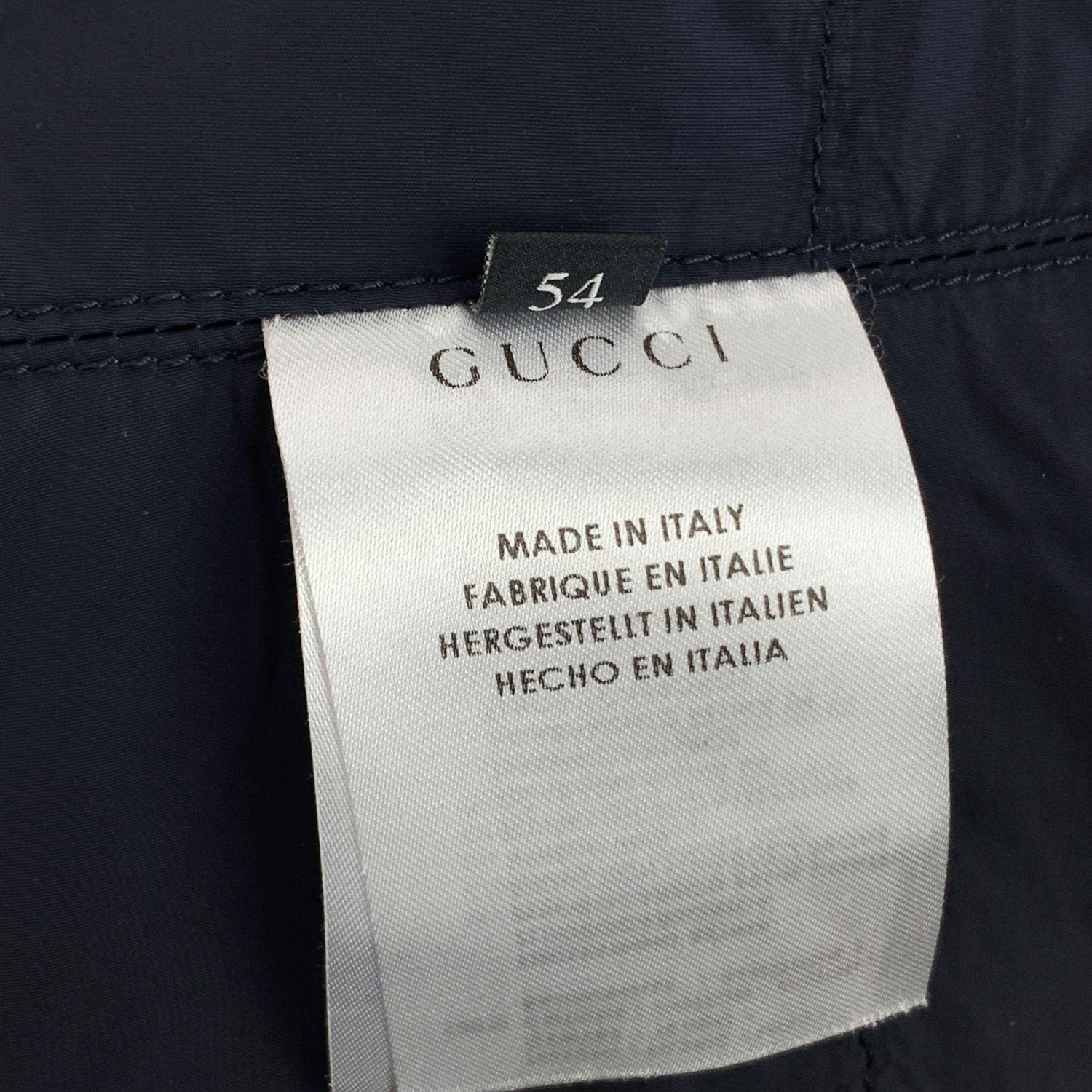 Men's Gucci Light Blue Cotton Men Zip Jacket with Pockets Size 54 IT