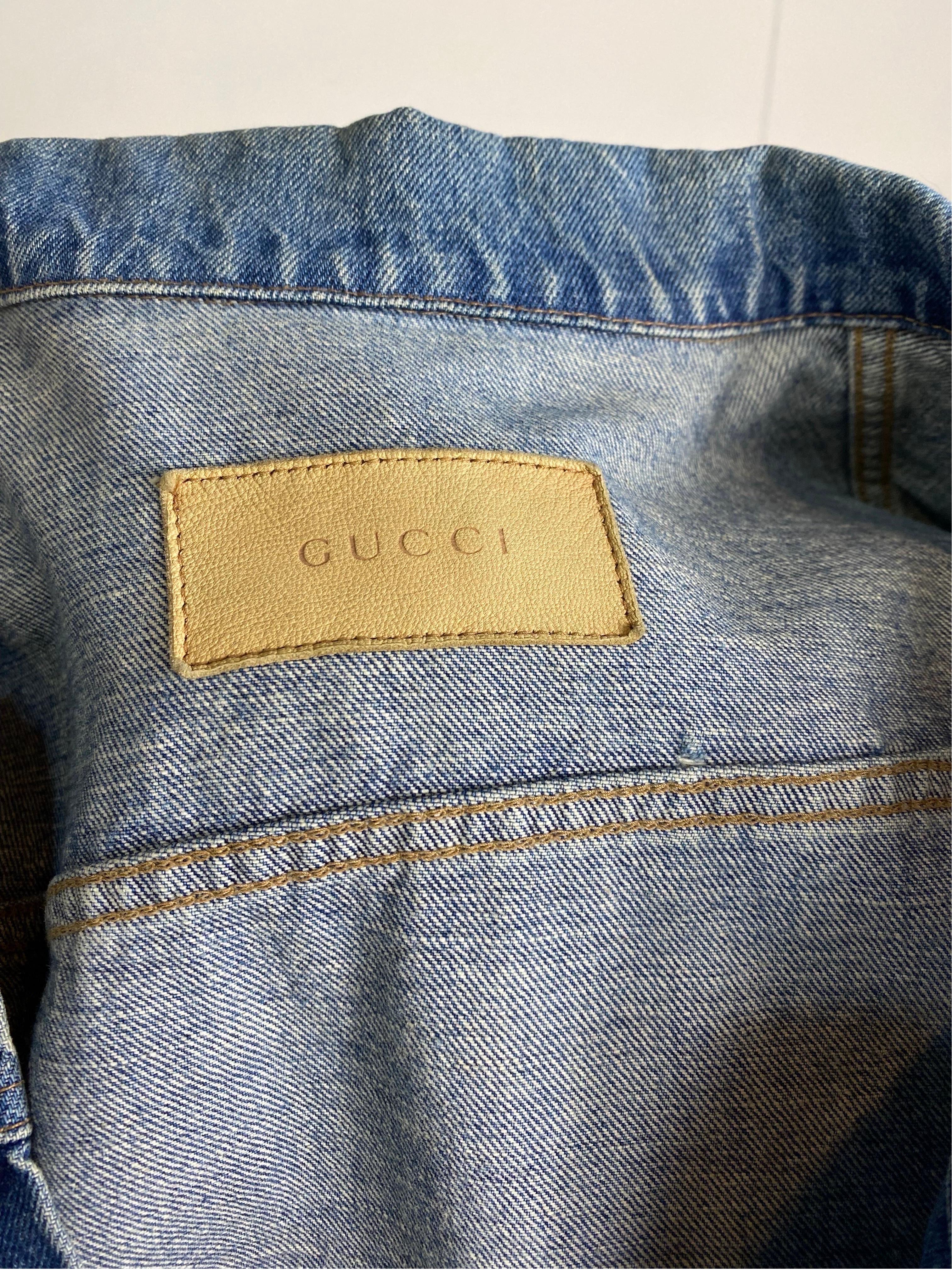 Gucci light blue denim Jacket For Sale 2