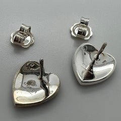 Gucci Light Blue Enamel Interlocking G Heart Stud Earrings 925 Sterling Silver