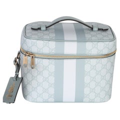 Gucci Light Blue GG Supreme Monogram Dollar Calfskin Medium Savoy Vanity Case