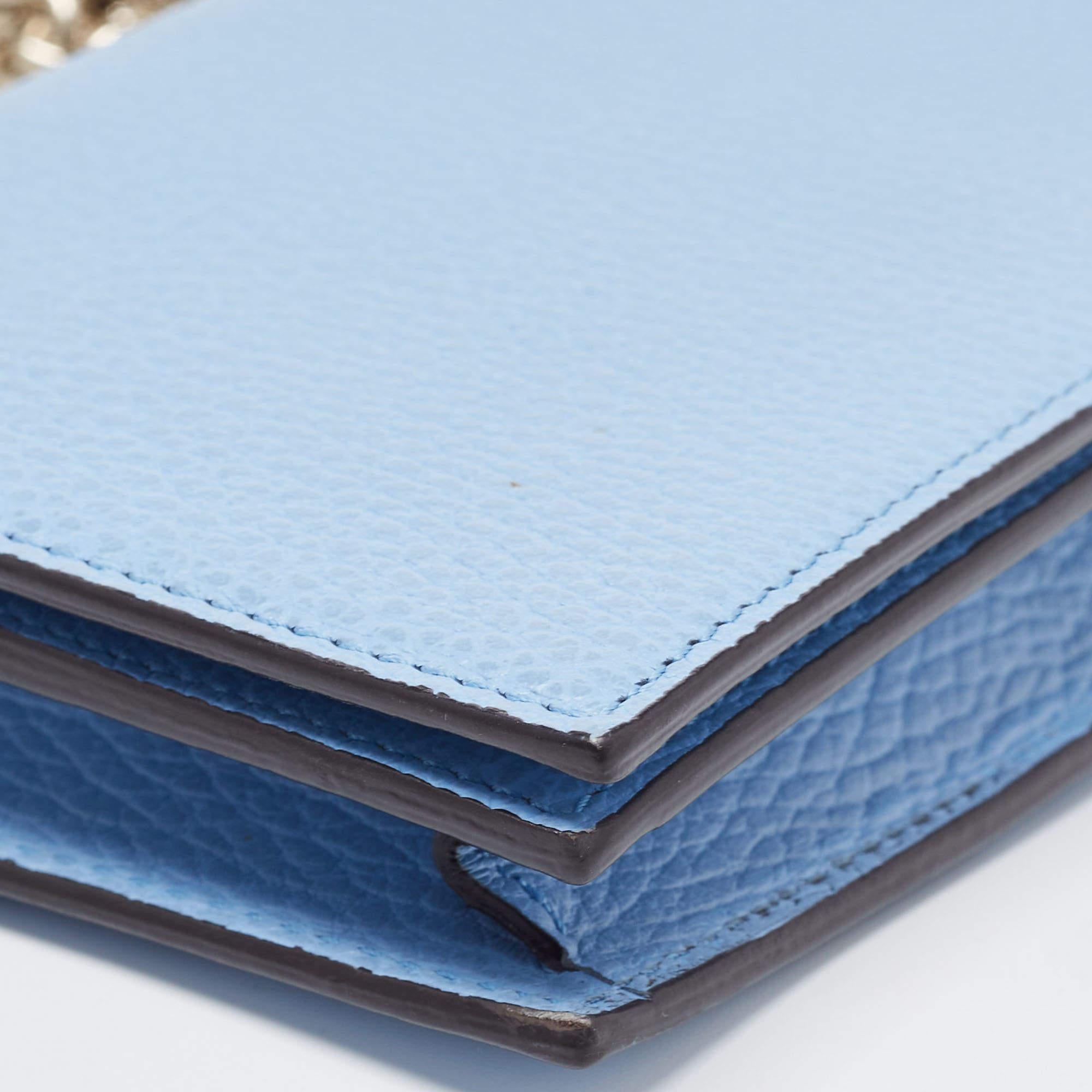 Gucci Light Blue Leather Betty Wallet on Chain 6