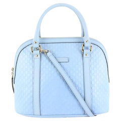 Gucci Light Blue Leather GG Microguccissima Medium Dome 2way Bag 25gz53s