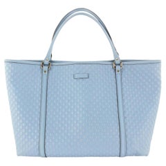 Gucci Light Blue Leather Microguccissima Large Joy Tote  1JGG107