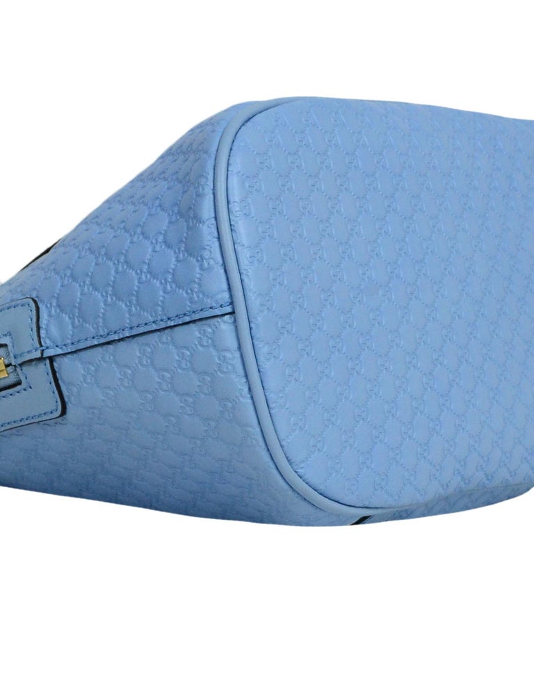 Gucci Light Blue Leather Microguccissima Monogram Dome Bag w/ Strap For Sale at 1stdibs