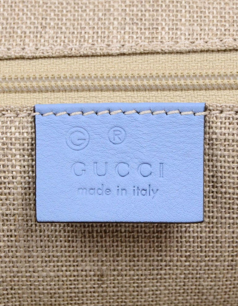 Gucci Light Blue Leather Microguccissima Monogram Dome Bag w/ Strap For ...
