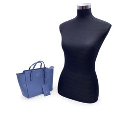 Gucci Light Blue Leather Swing Small Handbag Tote Bag