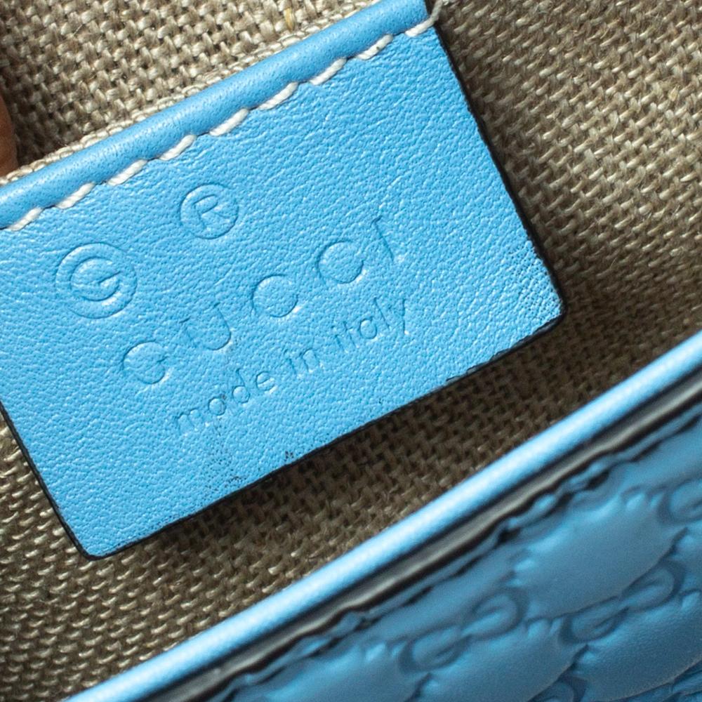 Gucci Light Blue Mircoguccissima Leather Mini Emily Chain Shoulder Bag 5